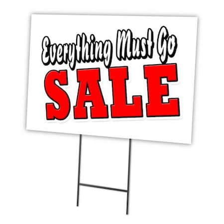 Signmission Everything Must Sale Yard Sign & Stake outdoor plastic coroplast window, C-1216 Everything Must Sale C-1216 Everything Must Sale